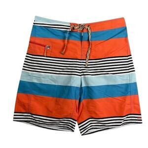 Patagonia Shorts Mens 35 Striped Wavefarer Boardshorts Swimming Beach‎ Surf
